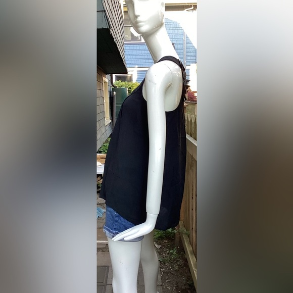 Black Sleeveless Small Silk Top By Silence And Noise - Picture 2 of 12